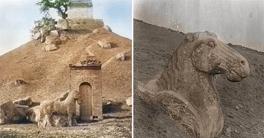 百年前的霍去病墓老照片：外形似祁連山，圖5「馬踏匈奴」很霸氣