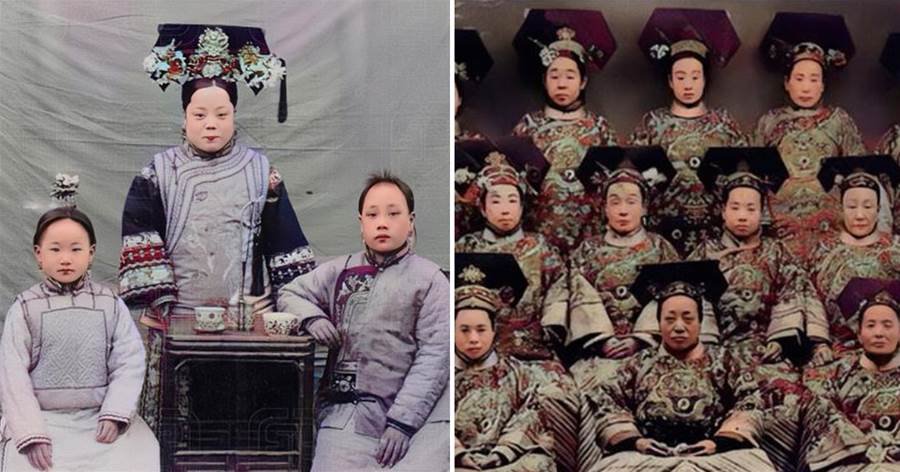 清朝唯一一張全體女性身穿蟒袍的照片，旗人母女仨「奇怪合影」